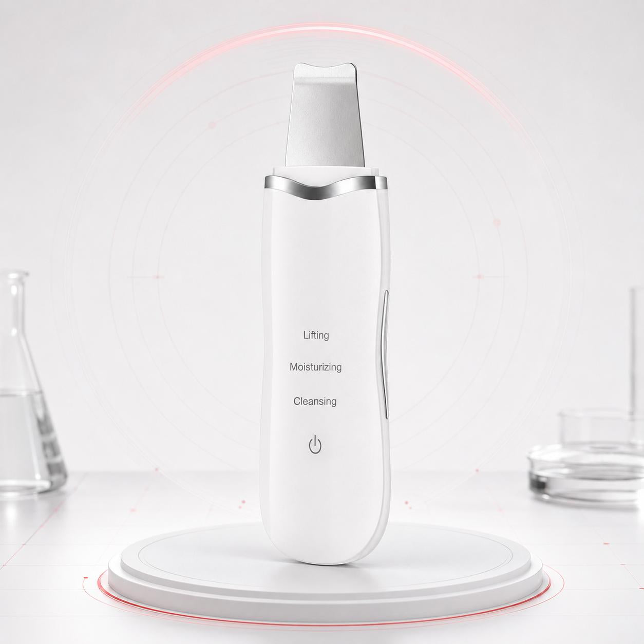 3-in-1 ultrasonic facial spatula with stainless steel head