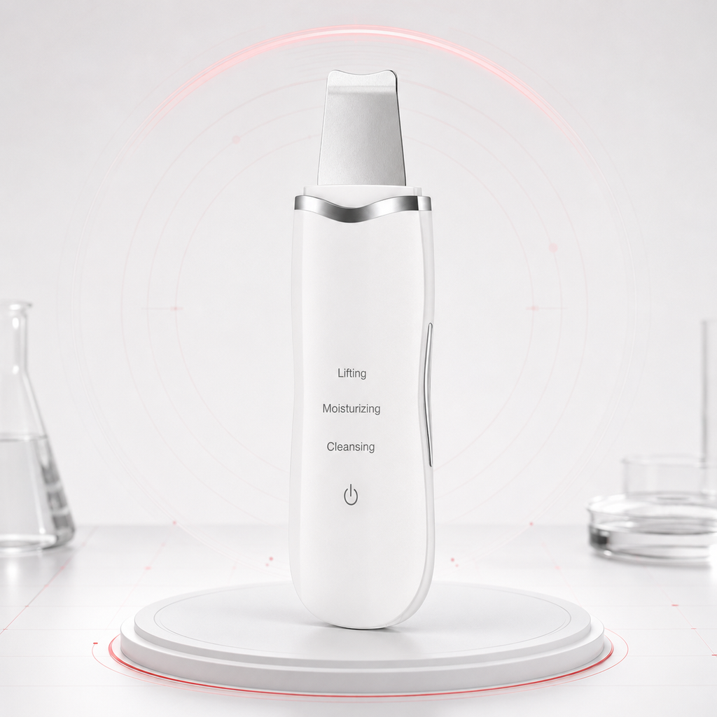 3-in-1 ultrasonic facial spatula with stainless steel head
