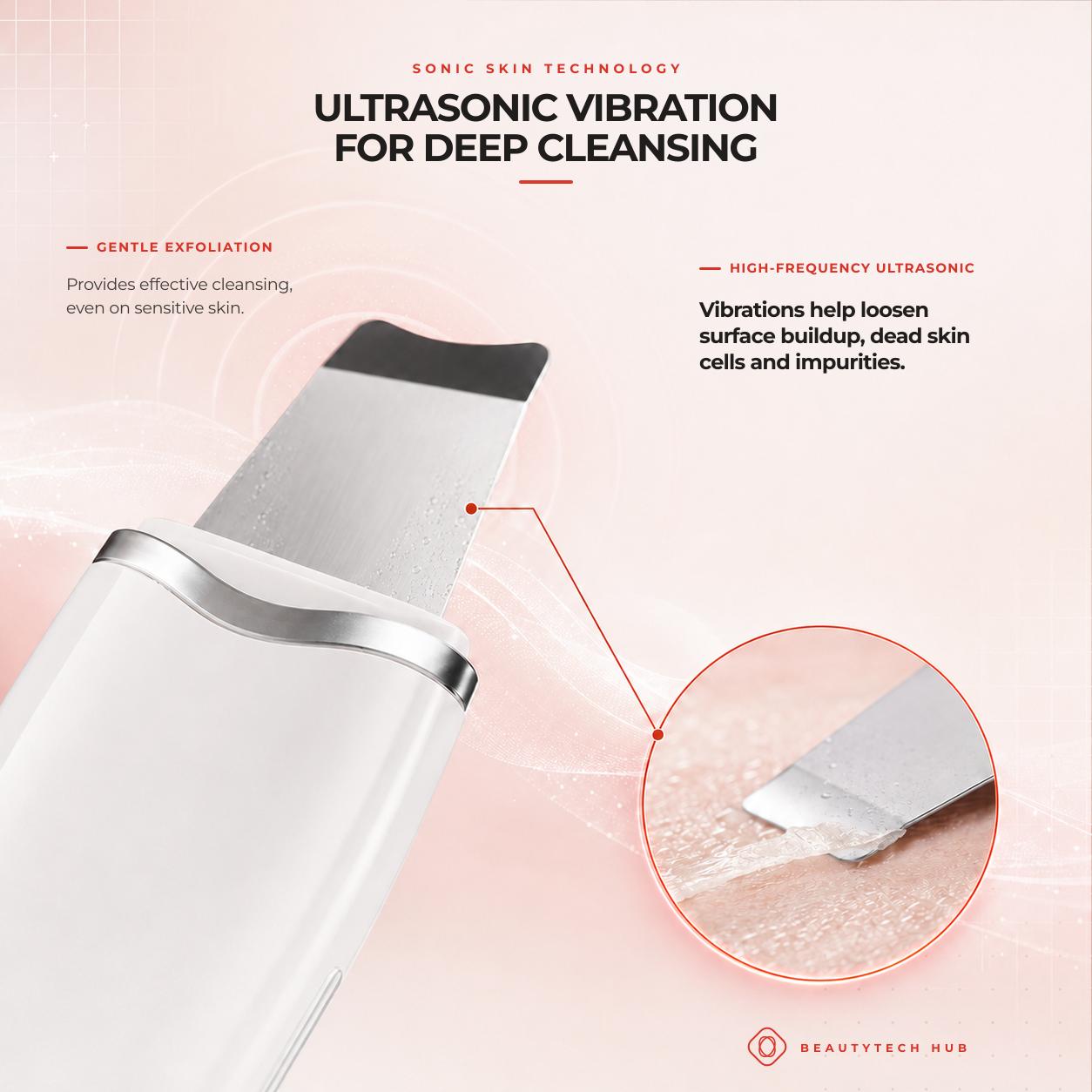 Ultrasonic facial spatula with charging cable