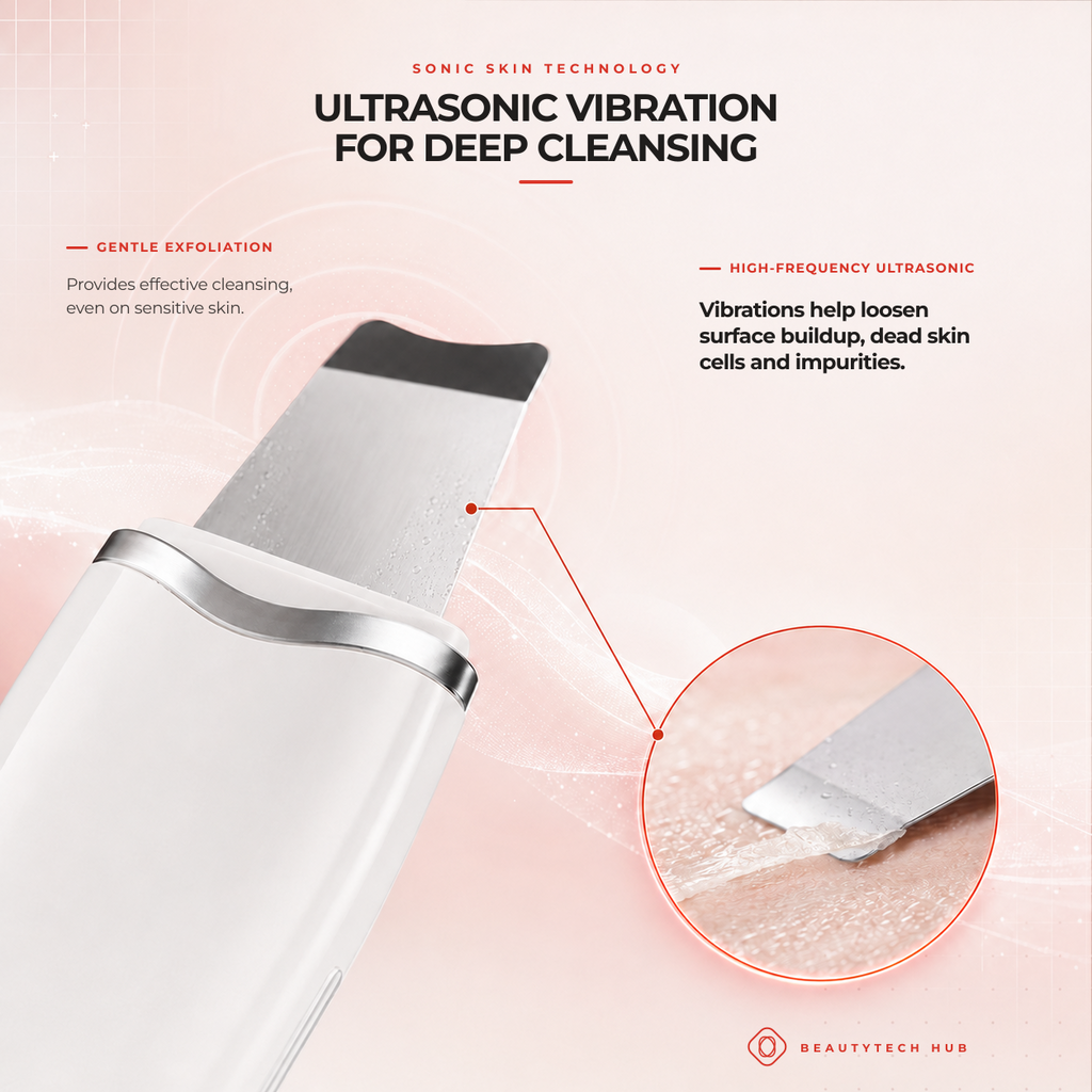 Ultrasonic facial spatula with charging cable