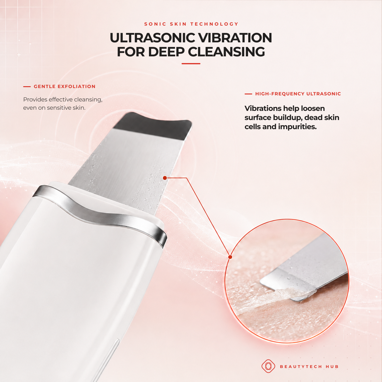 Ultrasonic facial spatula with charging cable