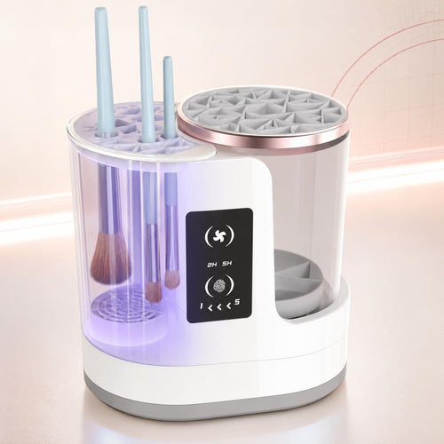 Electric makeup brush cleaner with drying stand