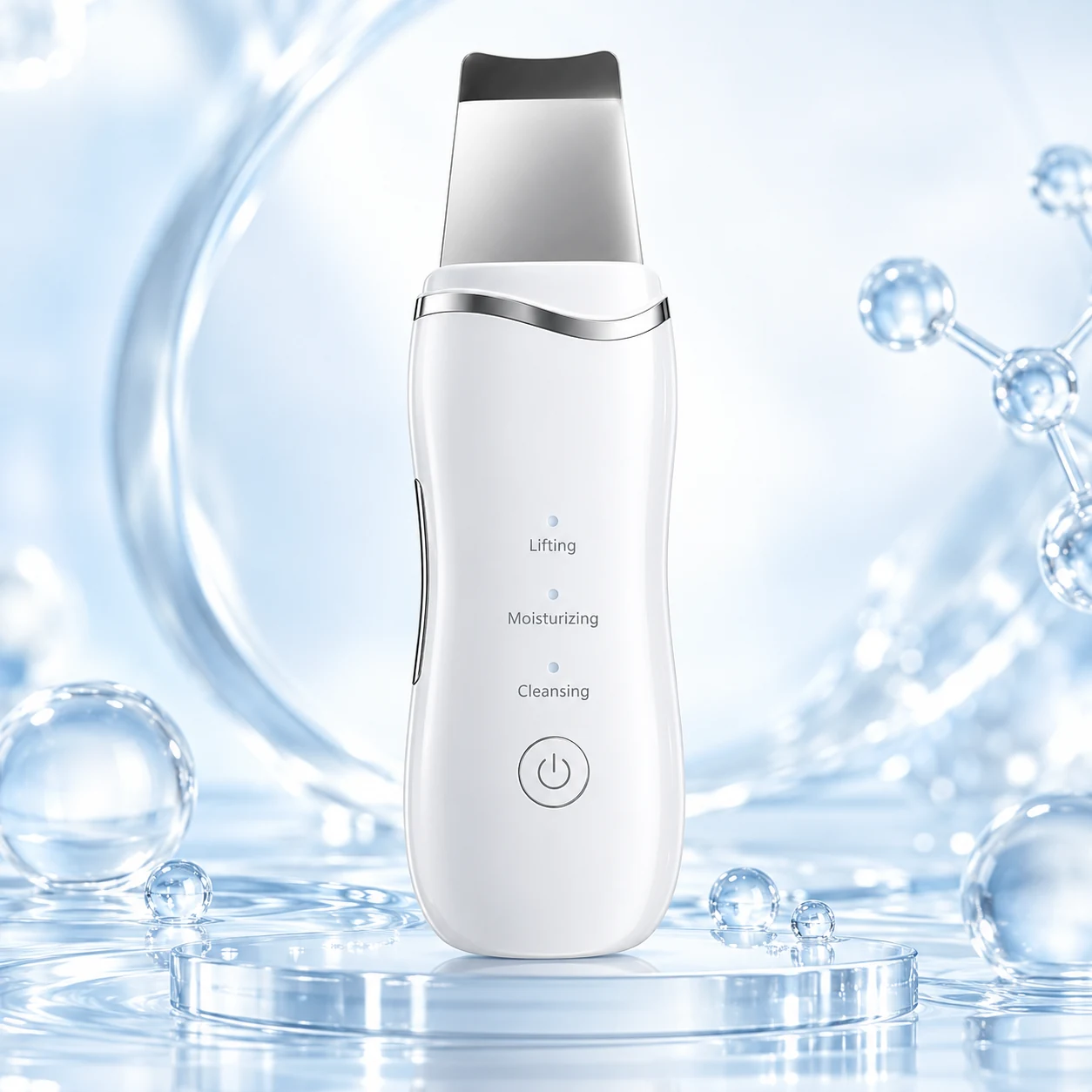 BeautyTech PureSonic ultrasonic skin spatula for gentle wet-skin T-zone cleansing